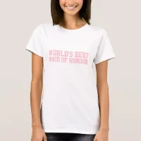 World's Best Maid of Honour UK Pink T-Shirt