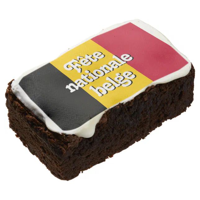 French F&#234;te nationale belge Belgian Flag Brownie