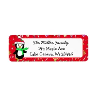 Cute Penguin Holiday Seasonal Festive Label