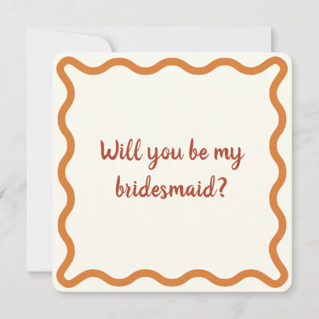 Handwritten be my bridesmaid? 70s Vibes Proposal Invitation