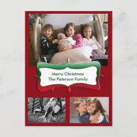 Merry Christmas Family Photos Postcard