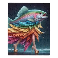 Funny Rainbow Trout Fish Fashion Jigsaw Puzzle