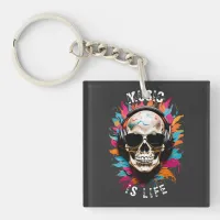 Cute funny musical skull  keychain