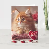 Ginger Valentine Kitten Card