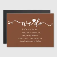 Script Terracotta Heart We Do Save the Date Magnetic Invitation