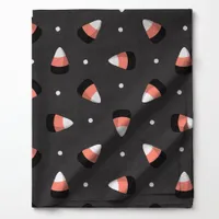 Halloween Candy Corn On Black Pattern Fabric