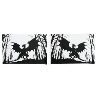 Black Silhouette Dragon on White - Fantasy | Pillow Case