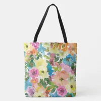 Watercolor Pretty Floral Tote Bag