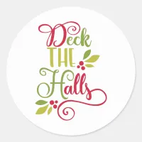 deck the halls classic round sticker