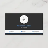 Blue Your Logo Modern Social Media Profile Business Card