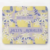 Personalized Live Love Teach Watercolor Lemon Mouse Pad