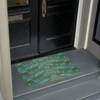 Peacock feathers, abstract - pattern in acrylic  doormat