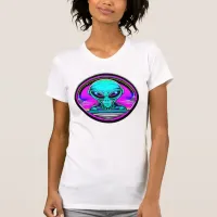 Extra Terrestrial Alien Flying a UFO T-Shirt