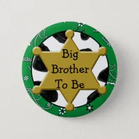 Big Brother to Be Blue Bandana Baby Shower Button
