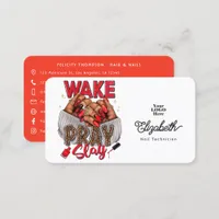 Wake, Pray, Slay Nail Salon Business Card Design