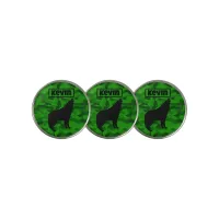 Modern Green Camo Black Wolf Silhouette Monogram | Golf Ball Marker