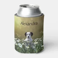 Cute Dalmatian Puppy in Daisies Can Cooler