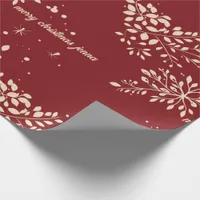 Red Floral Christmas Pattern Wrapping Paper