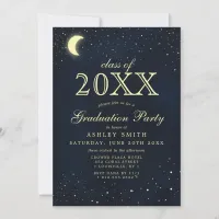 Celestial Moon Stars Class Of Graduation Invitation