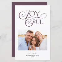 Budget Mauve Purple Joyful Christmas Holiday Photo