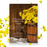 Wooden Bucket Yellow Daisies Mother's Day Brunch Invitation