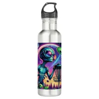 Alien and Flying Disc Golf Saucer Stainless Steel Water Bottle