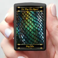 Shimmering snakeskin glows with colors zippo lighter