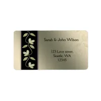 ivory and purple floral address labels