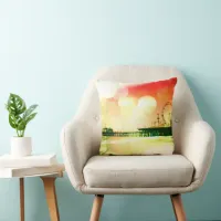 Santa Monica Pier Bursting Colors Throw Pillow