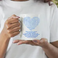 Peaceful mind Blue Heart Coffee Mug