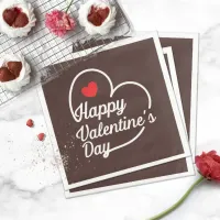 Happy Valentine's Heart Swash ID734 Paper Dinner Napkins