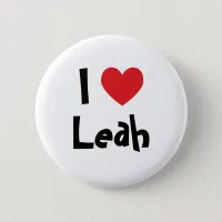 I Love Leah Pinback Button