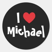 I Love Michael Classic Round Sticker