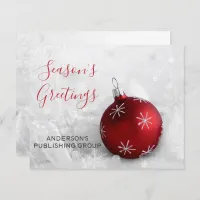 Budget Red Ornament Company Holiday Card