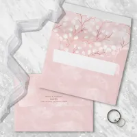 Watercolor Snowdrops Wedding Pink/Copper ID726 Envelope