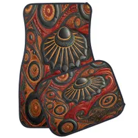 Intricate Alien Craft Design in Vibrant Colors Car Floor Mat