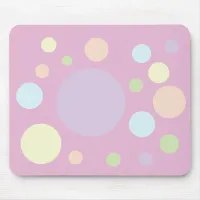 Pastel circles on a pink background | mouse pad