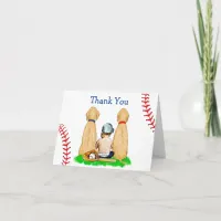 Boy's Baseball Themed Baby Shower Thank You  Card