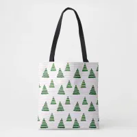 Christmas trees with beads strings pattern tote bag