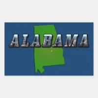 Map and Picture Text of Alabama Rectangular Sticker