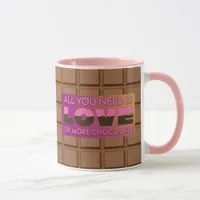 All You Need is Chocolate Humorous Pink Coffee Mug