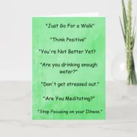 Chronically Ill "Things I Wont Say" Get Well Card