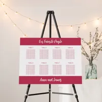 Cherry Magenta 8 Table Seating Chart Foam Board