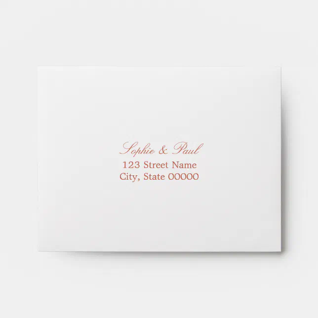 White Terracotta Lined Self Addressed RSVP Envelope