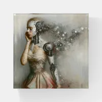 Female Cyborg Woman Ai Art  Paperweight