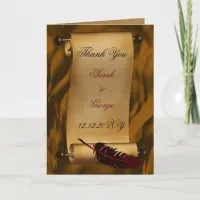 medieval scroll vintage Thank You Card