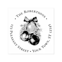 Christmas Ornaments Holiday Return Address Self-inking Stamp