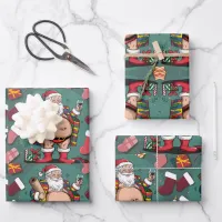 Jolly Happy Father Christmas  Wrapping Paper Sheets