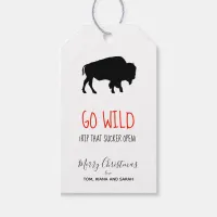 Go Wild Buffalo Adventures Pattern Black ID602 Gift Tags