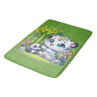 Cartoon White Tiger & Panda | Bath Mat